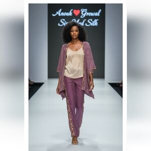 Women's Purple Silk Puple Cover Top